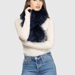 Club Monaco Faux Fur Pull Through Scarf Black Collar Stole Photo 1