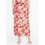 Old Navy sz XXL Womens Linen Red Floral Print Stretchy Pull On Maxi Dress Beach Photo 1