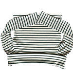 Miou Muse Womans Striped off the shoulder Top Size M Green Beige Ribbed Stretch Size M Photo 3