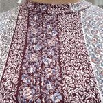 Floral Tapestry Patterned Long Sleeve Dress Blue Size M Photo 3