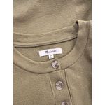Madewell Women Top Green Drop Shoulder Henley Tee Long Sleeve Pullover Casual XS Photo 3