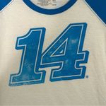 Chase Authentics Tony Stewart Shirt Women M Blue White #14 NASCAR Raglan Tee Photo 1