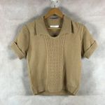 Rokoko  Short sleeve Cable knit Polo Sweater MEDIUM Photo 4