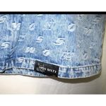 Miss Sixty S Y2K Blue Denim Mini Dress Off the Shoulder logo fall casual $300 Photo 3