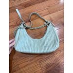 Madison West Ruched Shoulder Bag Chain Strap Pouch Purse Taupe Beige Photo 4