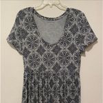 Grey Floral Design Dress Gray Size M Photo 1