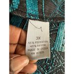Dress Barn  Blue & Black Textured Jacket Size 3XL Tribal Print Blazer Photo 5