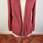 Eileen Fisher Red Linen Open Front Cardigan Photo 3