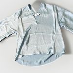 The Reset R Label Satin Top Women‎ Size XSmall Ice Blue Copper V Neck Photo 5