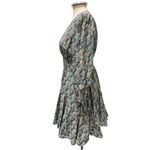 Trovata Silk Blend Celestial Custer Dolman Sleeve V neck Dress Size Small Blue Photo 2