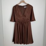 Mac Duggal  Dolman Sleeve Satin Cocktail Dress Drape Flowy Formal Size 8 New Photo 2