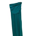 Vanilla Bay  Teal Turquoise Strapless Maxi Dress M/L Pockets Ruched Bodice Photo 1