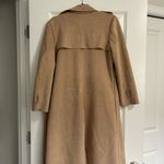 Women’s Suede Tan Trench Coat Jacket Size Small Photo 2