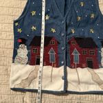 Paul Harris VTG Vest Women’s Med Winter Snowman Cardinal Birds Artsy Grandmacore Photo 10