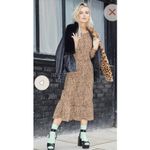 NEVER FULLY DRESSED Leopard Print Midi Dress Size 8 Tiered Photo 11