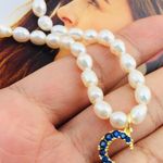 Set Of 2/ Freshwater Peal Pendant With 16 Inches Paper Clip Chain Silver Photo 5