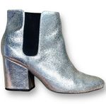 MIA  Zelma Chelsea Ankle Boot Silver Metallic Block Heel Bootie Size 7 Photo 12