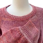 J.Crew Maxi Dress Sz L Pink Space Dyed Knit Fringe Hem Bishop Sleeve NEW Photo 6