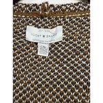 Lucky Brand Cardigan Sweater Woman's Large Brown Aztec Print Knit Oversized Hood Photo 2