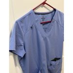 Beyond Scrubs Blue Women’s Scrub Top Medium Medical Shirt M Pockets Photo 2