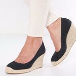 J.Crew Women’s Seville Canvas Espadrille Black Wedges Slip Ons Photo 0