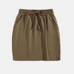 Romwe Solid Paperbag Waist Skirt Photo 0