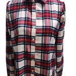 Loft  Plaid Button-Down Shirt‎ Cozy Flannel Long Sleeve Women's Top Photo 0