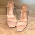 BP Women's Tan Clear Strap Mules Photo 1