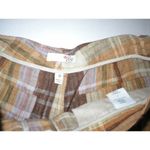 Joie New Womens  Linen Shorts Tan Dark Khaki 12 Metallic Thread Brown Plaid Pocke Photo 2