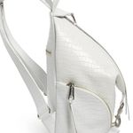 Rebecca Minkoff White Silver Julian Croc-Embossed Leather Backpack Bag Purse Photo 5