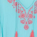 Torrid Womens Embroidered Gauze Tunic Top Size 4 Tassels Boho Beach Vacation Photo 2