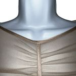 Pretty Little Thing Taupe Mesh L/S Ruched Open Back Bodycon Dress EUC Size 10 Photo 1