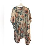 Nordstrom Size Small White and Pink Floral Oversized Bohemian Kimono Top. Photo 1