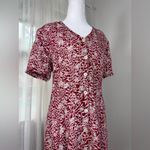 Norton Mcnaughton Vintage ‘90s Burgundy & Beige Floral Print V-Neck Maxi Dress Photo 3