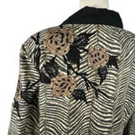 ANAGE Vintage Blazer Small Art To Wear‎ Animal Print Beaded Embroidered Size XL Black Photo 5