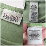 Classic Elements  Sage Green Embroidered Floral 3/4 Sleeve Top Large Photo 2