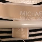 MICHAEL KORS Dress Women’s Size XS MK Coke Shoulder Short Sleeve Striped Dress Black Photo 2