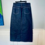 Gap Vintage Y2k Long Denim Jean Maxi Skirt Front Slit Dark Wash Size 12 NWOT Photo 3