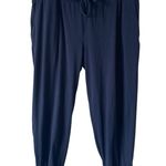 ANYBODY LOUNGE Cozy Knit Split Cuff Jogger Pants Size Large Navy Blue Photo 0