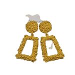 Fashion Bold Yellow Frosted Geometric Dangle Earrings Photo 4