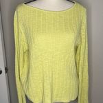 Eileen Fisher  Womens Yellow Open Weave Pullover Knit Sweater Sz M Photo 0