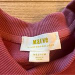 Maeve  x Anthropologie Puff Sleeve Striped Sweatshirt Layered Size M Photo 2