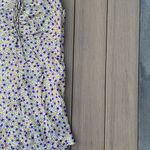 ZARA NWT  Yellow Floral Draped Satin Effect Mini‎ Dress Photo 6