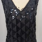 DKNY Vintage  Silk Sequin Sheer Cami Tank Top  Black Size Medium Photo 6