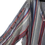 Catherines Tunic Top Lightweight Semi Sheer Cutout Sleeves Striped Blue Red 4X Photo 2