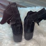 Clarks Artisan Black Suede Malvet Doris Heeled Mid Calf Boots Photo 4