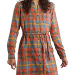Toad & Co  Medium Shirt Dress Plaid Tunic Belted Long Sleeve Button Western 1802 Photo 0
