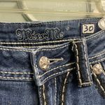 Miss Me Bootcut Jeans Size 30 Thick Stitch Embroidered Pockets Bling Grunge Y2K Photo 4