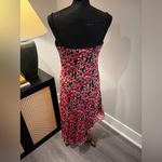 Jeunesse Y2K Fairycore Floral Pink & Black Asymmetrical Dress Women Size 4 FLAW Photo 3