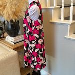 Vince Camuto Sleeveless Chiffon Float Dress X-Small Black Pink Floral V-Neck Photo 4